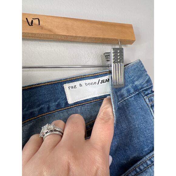 NEW Rag & Bone Tully Cut Off Frayed Hem Button Zip Jean Denim Shorts Blue - Picture 4 of 8